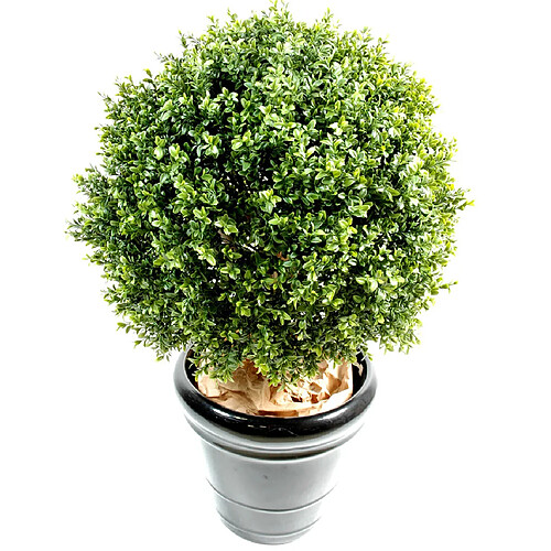 Pegane Plante artificielle haute gamme Spécial extérieur / Buis artificiel boule UV - Dim : H.88 x D.70 cm