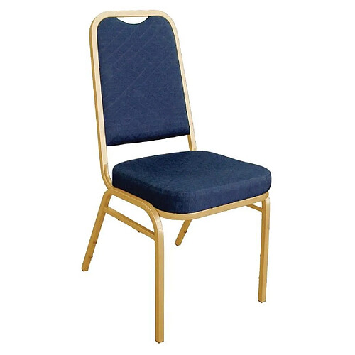 Bolero Chaises de banquet à dossier carré bleues - Lot de 4