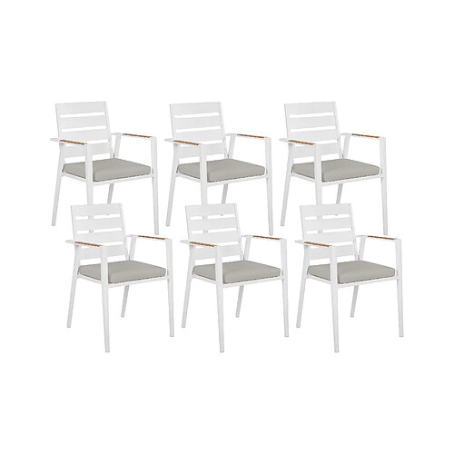 Beliani Lot de 6 chaises TAVIANO Métal Gris