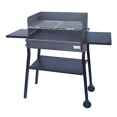 Visiodirect Barbecue de 3 hauteur avec roues en Zinc coloris Gris - 67 x 35 x 40 x 105 x 30 cm