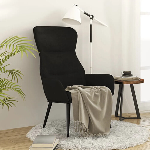 vidaXL Chaise de relaxation Noir Tissu