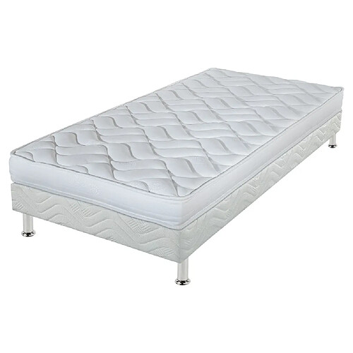 Ebac Matelas Melissa + sommier tapissier Omega - 90x190 - Mousse - Hauteur 13 cm