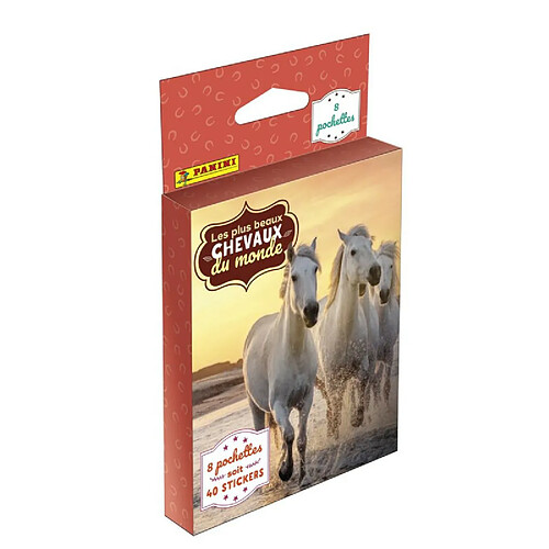 Carte à collectioner Panini Les plus beaux chevaux du monde Blister avec 8 pochettes