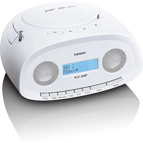 Lenco radio portable DAB DAB+ FM AM PLL et lecteur CD USB blanc