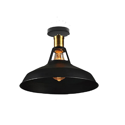 Stoex Lampe de Plafond Rétro Plafonnier en Fer Métallique Luminaire Plafonnier D'Intérieur Vintage E27 (Noir) Pour Chambre À Coucher, Restaurant