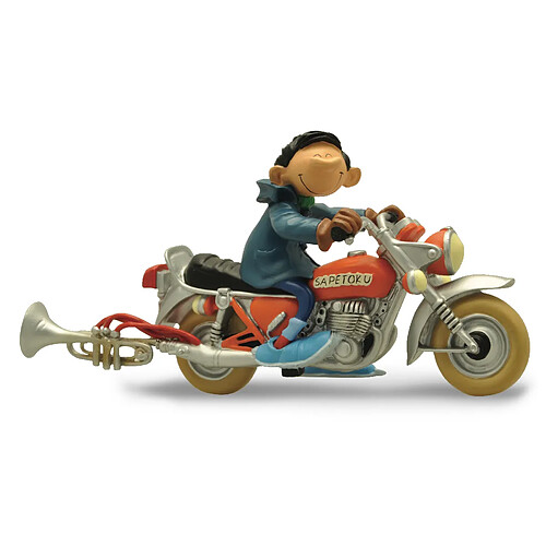 GASTON LAGAFFE - Figurine Resine - And his Sapetoku Bike - 16cm