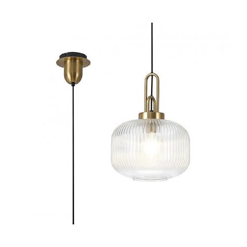 Luminaire Center Suspension design 1 ampoule Laiton doré