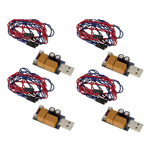 Kalea-Informatique Lot de 4 WATCHDOG USB avec boutons reset et restart, fournis avec cordons RST PWR - Double relai