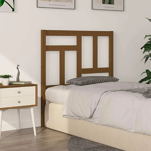 Maison Chic Tête de lit scandinave pour lit adulte,Meuble de chambre Marron miel 80,5x4x100 cm Bois massif de pin -MN34960