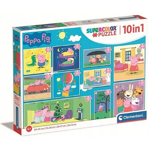 Clementoni -Puzzle 10 en 1 - Peppa Pig