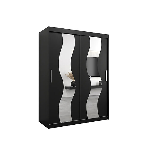 Abiks Meble Armoire Sewilla à portes coulissantes 200/150/62 2 portes (noir/noir)