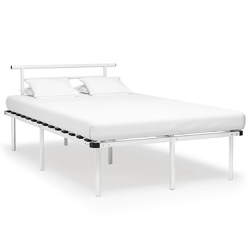 vidaXL Cadre de lit sans matelas blanc métal 120x200 cm