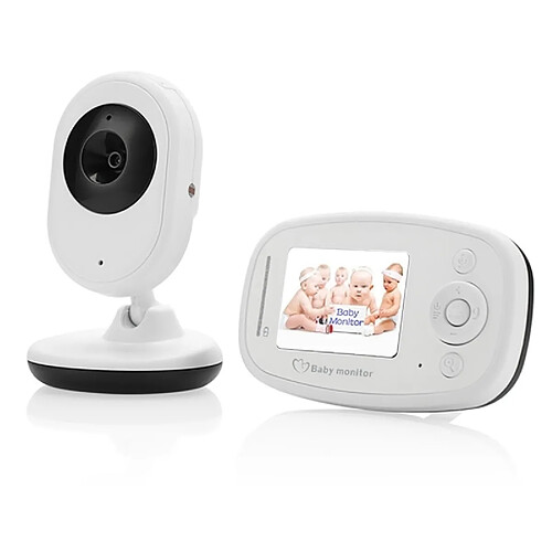 Wewoo Babyphone vidéo Babycam blanc 2,4 pouces LCD 2.4GHz surveillance sans fil caméra bébé moniteur avec 7-IR LED Night Vision, Talk bidirectionnel