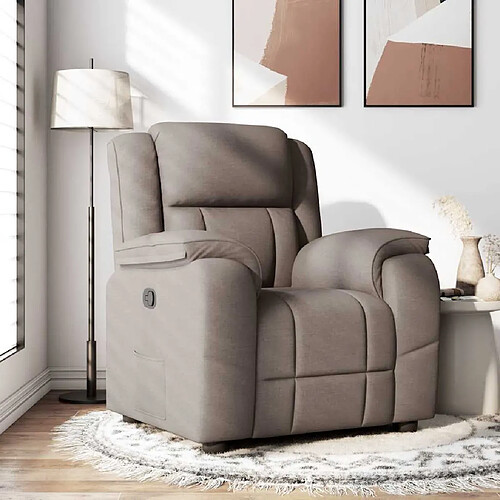 vidaXL Fauteuil inclinable Taupe Tissu