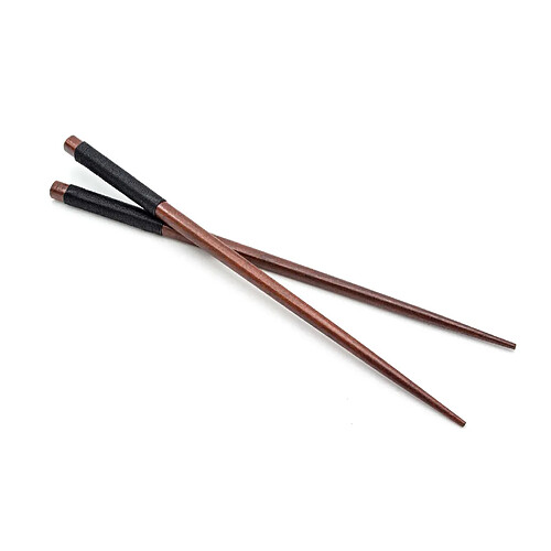 vhbw paire de baguettes chopsticks en bois - marron, design sombre anti-glissement