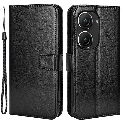 Htdmobiles Housse pour Asus Zenfone 9 / Zenfone 10 5G - etui coque pochette portefeuille + film ecran - NOIR