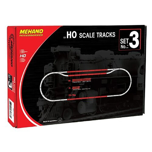 Mehano Additional Track Set 3 (40 Pcs) Ho Scale Tracks Set 3 - Made in Slovenia