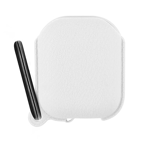 Avizar Étui Boitier Airpods 1 et 2 Protection Silicone Mousqueton intégré - blanc