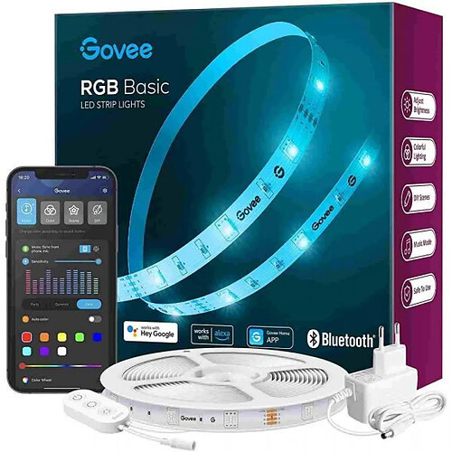 Bande Led Govee H615A Rgb Smart Wi-Fi + Bluetooth Bande Lumineuse Led 5M