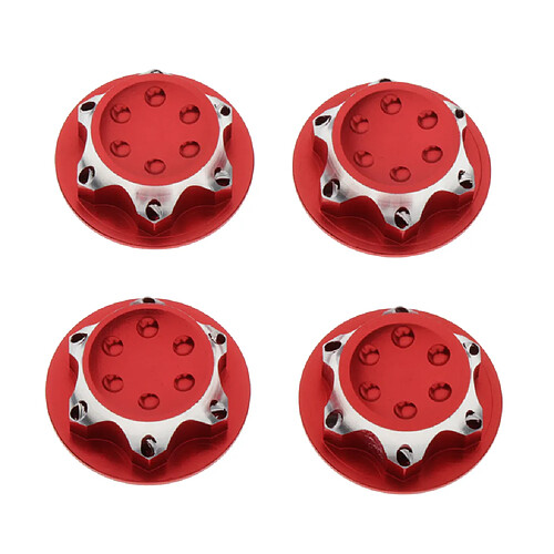 Ecrous Anti-poussière De Moyeu De Roue En Aluminium De 17mm Pour 1/8 De Voiture De Monstre RC Rouge