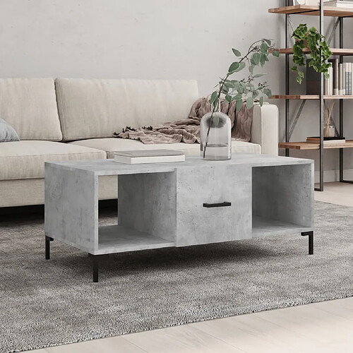 Maison Chic Table basse,Table Console Table d'appoint, Table pour salon gris béton 102x50x40 cm bois d'ingénierie -MN85535