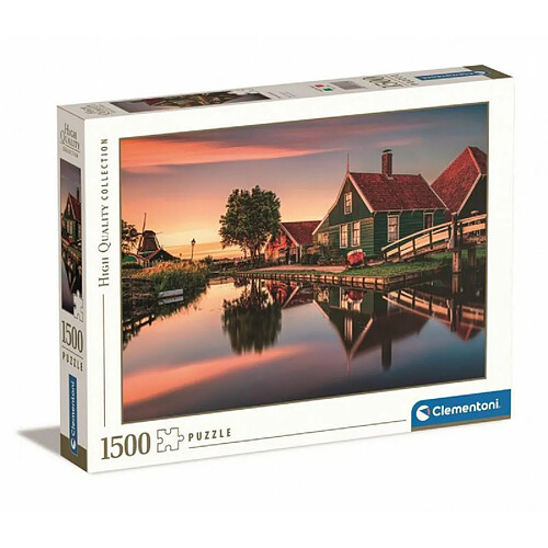 Clementoni - Zaanse Schans - Puzzle de 1500 Pièces - Jeu de Patience et de Réflexion - Format Paysage - Image Net - 59,2 x 84,3 Cm - À Partir de 10 Ans