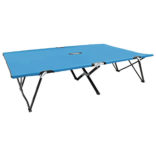 vidaXL Chaise longue pliable 2 places bleu acier