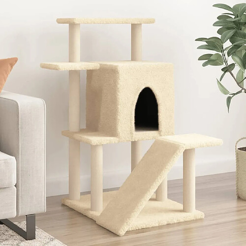 Arbre à chat avec griffoirs,niche pour chat en sisal crème 97 cm -MN55375