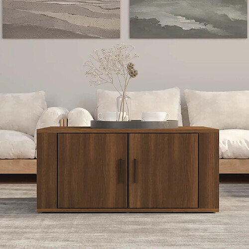 vidaXL Table basse Chêne marron 80x50x36 cm Bois d'ingénierie