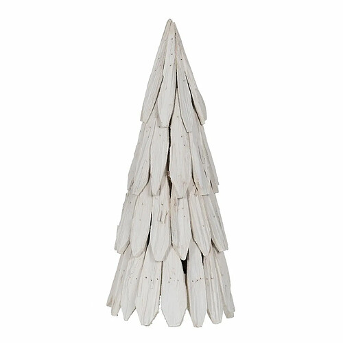 BigBuy Christmas Sapin de Noël Blanc Bois de paulownia 28 x 28 x 62 cm