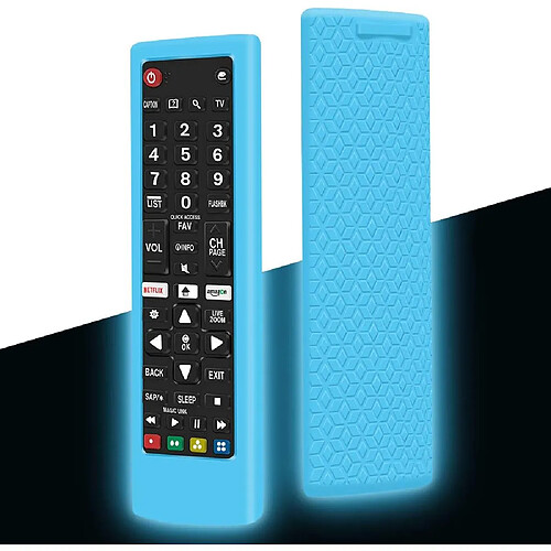 SANAG etui De Protection En Silicone Pour Lg Telecommande Akb75095308 Akb74915324 Akb73715601, Antiderapant Housse Coque Compatible Avec Lg Tv Remote(Glow Blue)