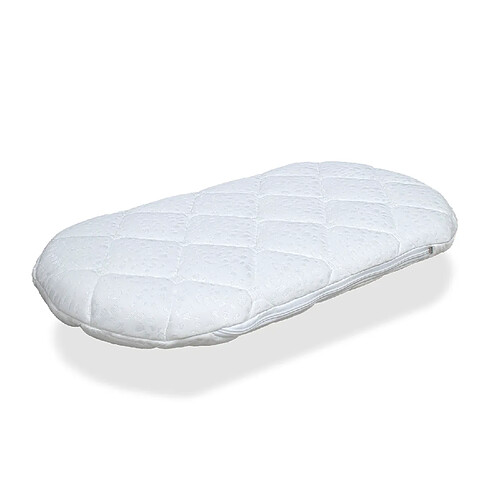 Dormalit Matelas de Couffin 75x40 Epaisseur 6 CM 2 in 1:Matelas pour Landau,Nacelle,Berceau + protège matrelas- Déhoussable, Noyau en mousse perforée et Respirant