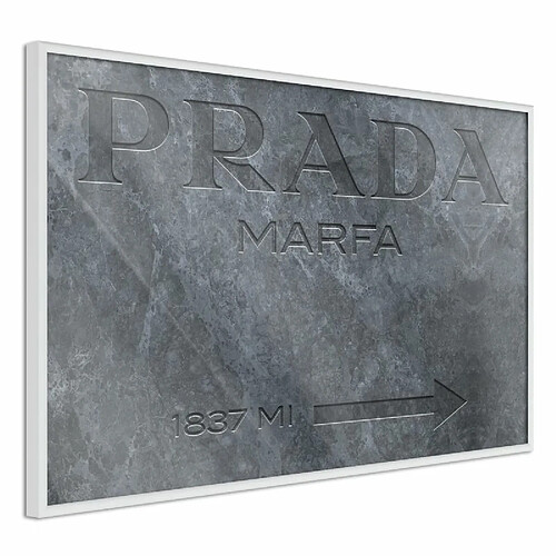 Paris Prix Affiche Murale Encadrée Prada Grey 30 x 20 cm Blanc