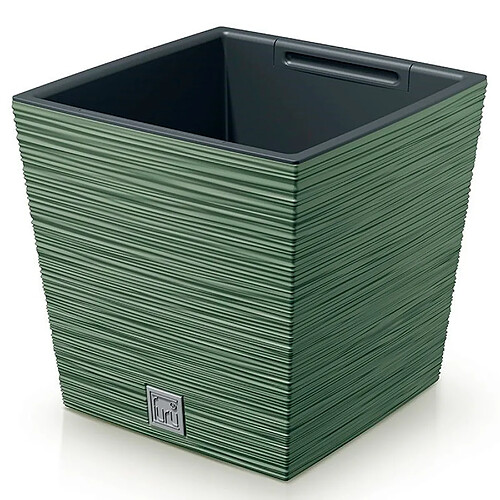 Pot de fleurs vert terre, avec réservoir, collection FURU, 29,5 x 29,5 x 29 cm, contenance 14 L.