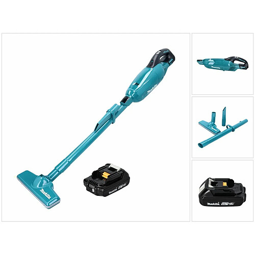 Makita DCL 281 FA1 Aspirateur sans fil 18 V - Brushless + 1x Batterie 2,0 Ah - sans chargeur