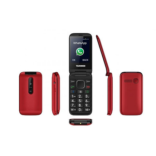 Téléphone portable à clapet avec Facebook et Whatsapp - TELEFUNKEN TM 360 COSI- Rouge