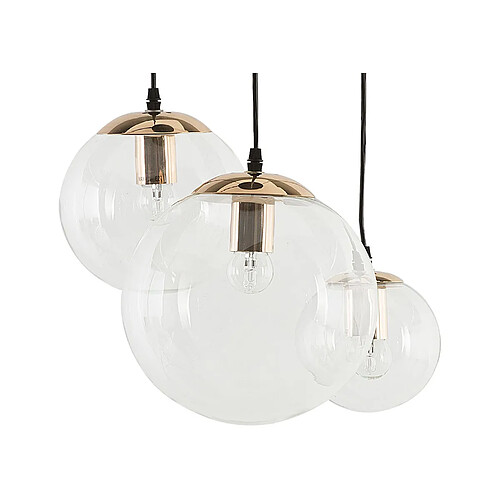 Beliani Lampe suspension LADON Verre Transparent