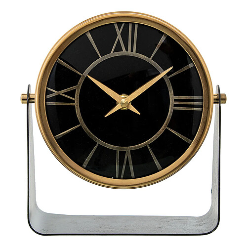 Horloge de table Alexandra House Living Noir Doré Métal 20 x 17 x 8 cm