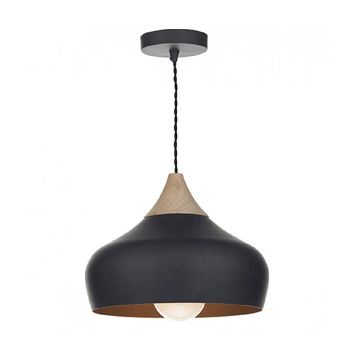 Luminaire Center Suspension Gaucho noir mat et 1 ampoule