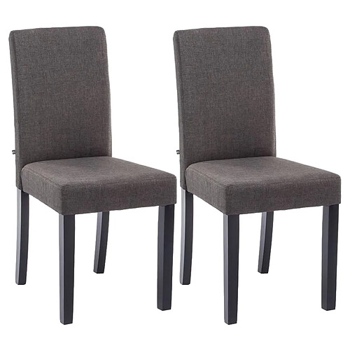 Non Lot de 2 chaises de salle à manger Ina tissu noir