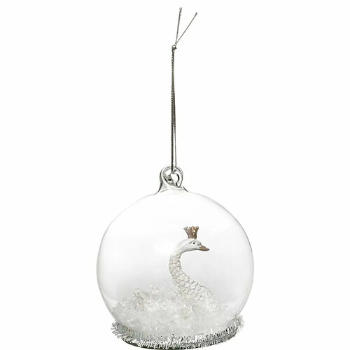 Boule de Noël en Verre Polaire 8cm Blanc