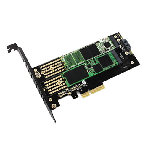 Dual M. 2 SSD NVME M Key Ou SATA B Key To PCI - E X4 Host Riser Card