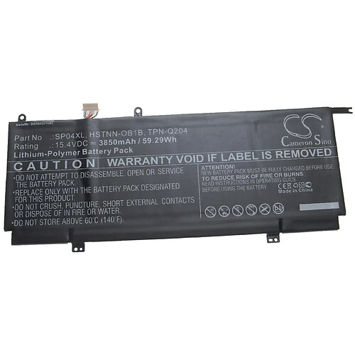 vhbw batterie compatible avec HP Spectre x360 13-AP0093TU, 13-AP0100ND, 13-AP0100TU, 13-AP0101NG tablette tablet (3850mAh, 15.4V, Li-Polymère)