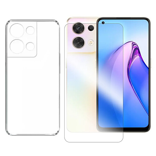 Visiodirect Coque souple silicone de protection transparent + verre trempé pour Oppo Reno 8 5G 6.4" CPH2359