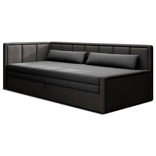 Bestmobilier James - canapé 3 places gauche convertible avec coffre en velours