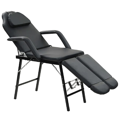 vidaXL Fauteuil de massage pour traitement facial Simili-cuir Noir