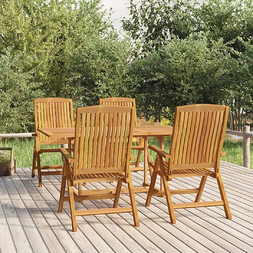 Salle à dîner de jardin 5 pcs,Table et chaise à manger Bois de teck massif -MN91727