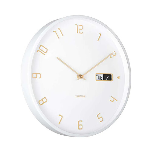 Karlsson Horloge murale en aluminium Flip blanc.