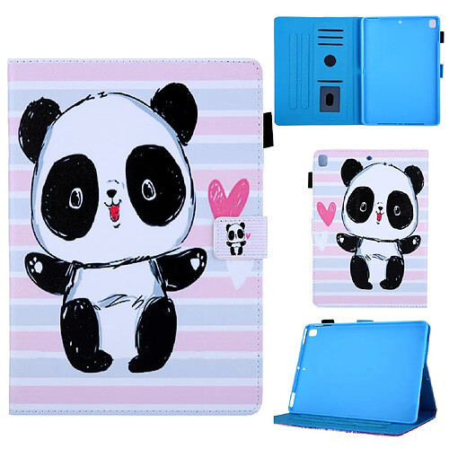 Etui en PU impression de modèle avec support et porte-cartes panda mignon pour votre Apple iPad 10.2 (2019)