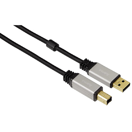 HAMA Câble USB 2.0, fiche USB A mâle - fiche USB B mâle, blindé, noir, 1,80m